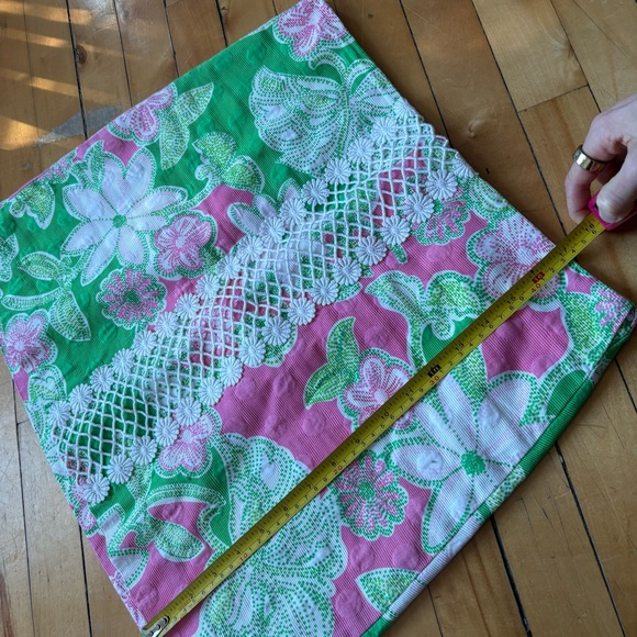 Lilly Pulitzer Sz 8 Original Cotton Tropical Pink Green Skirt - Picture 9 of 9